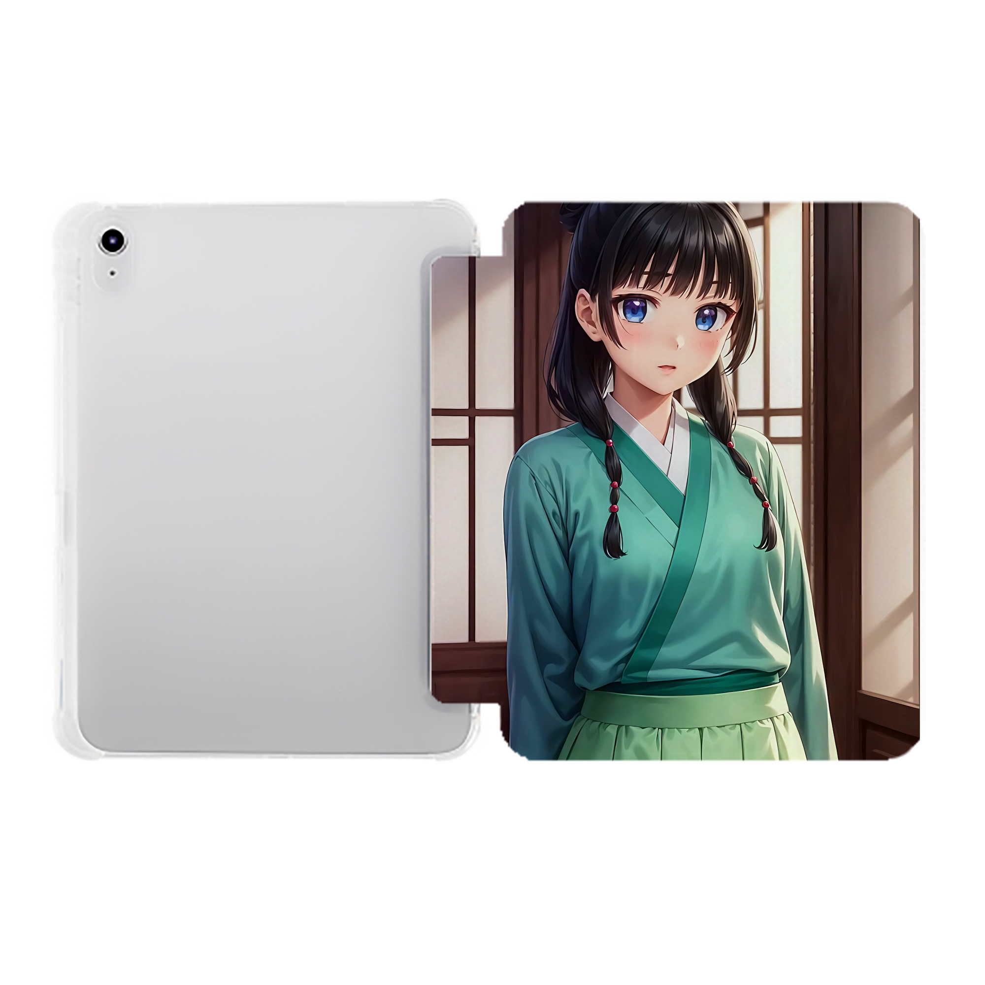 （画像用） 薬屋のひとりごと The Apothecary Diaries IPad ケース ペン収納付き 三つ折りスタンド PUレザー×シリコン 対応機種9.5/10.5/10.9インチ